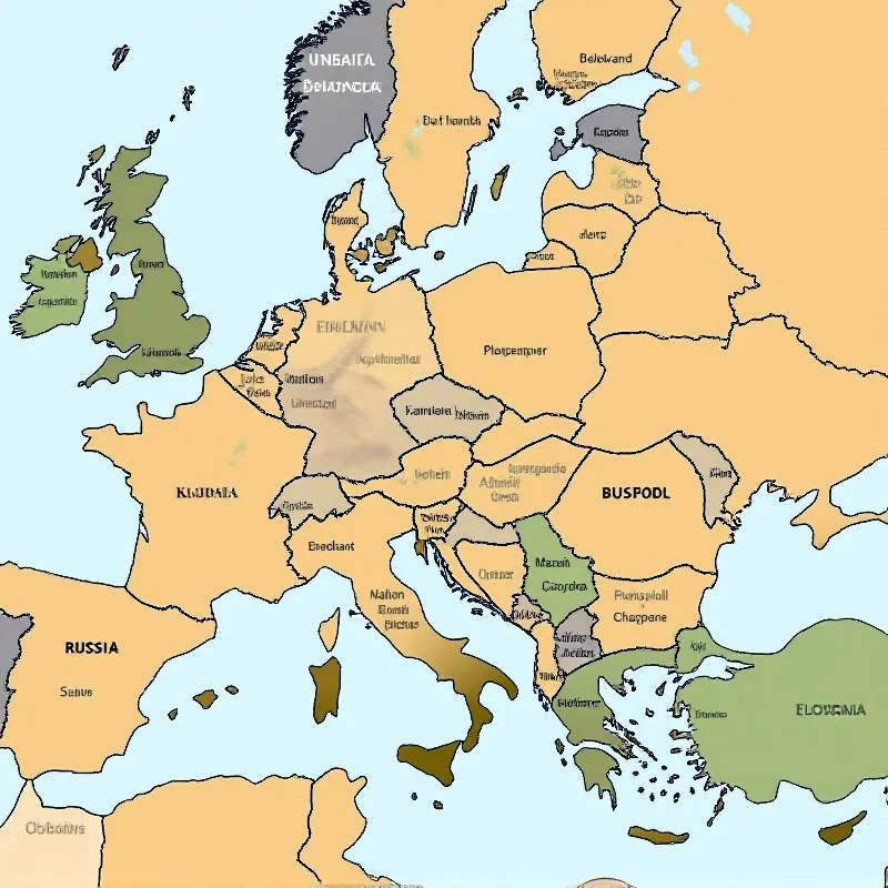 A map of Europe highlighting Slovakia, Russia, Ukraine, and the United States.