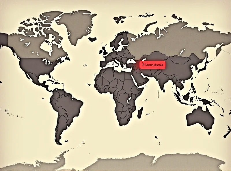 Illustration of a world map with a target symbol over Gaza, representing Trump's threats.