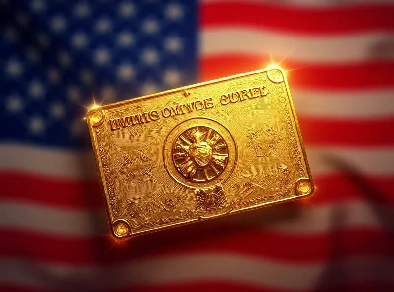 Illustration of a gold card with an American flag background