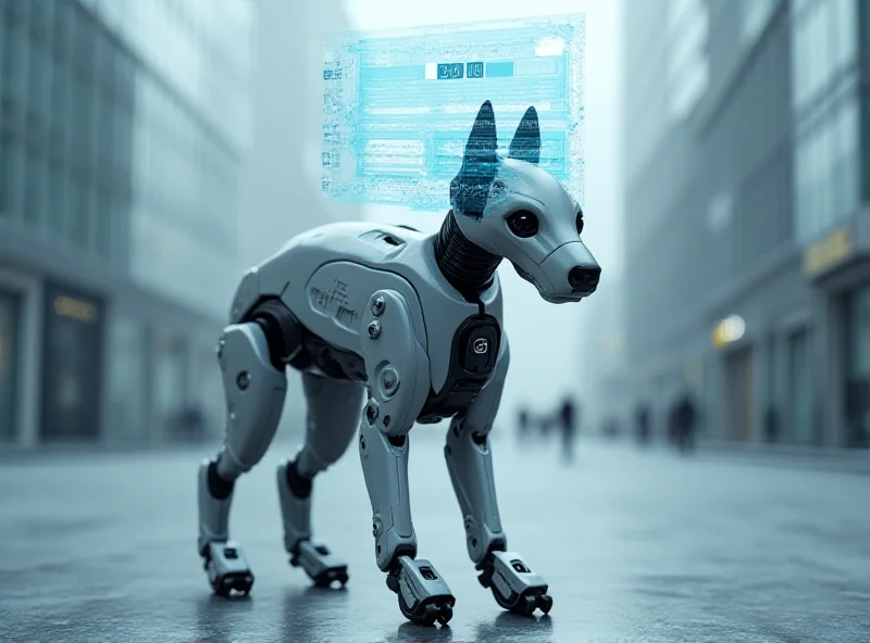 Illustration of a robot dog in a police setting