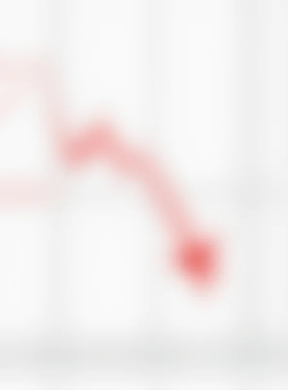 A graph showing a downward trend in Whirlpool stock prices, with a red arrow pointing down to emphasize the decline.