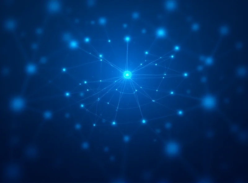 A stylized representation of cryptocurrencies and blockchain technology, indicating India's review of its crypto policy.