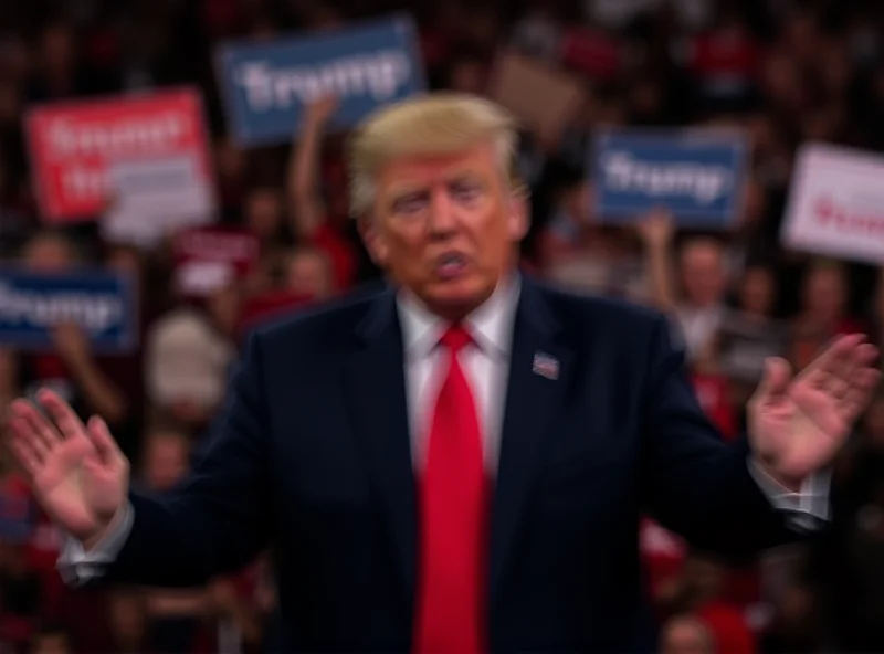 Image of Donald Trump speaking at a rally