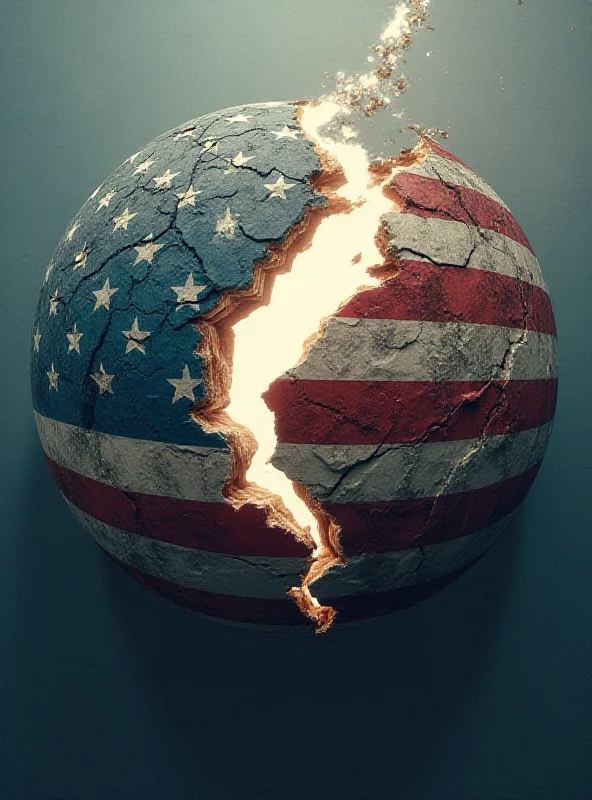 Digital illustration of a fractured globe with the American flag partially torn away, representing strained US alliances.