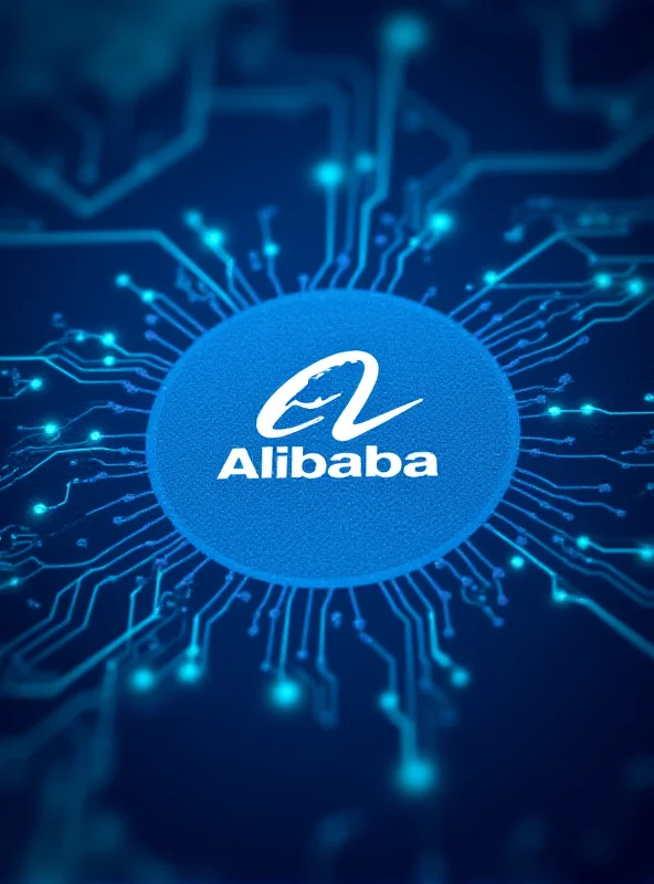 Alibaba logo with AI background