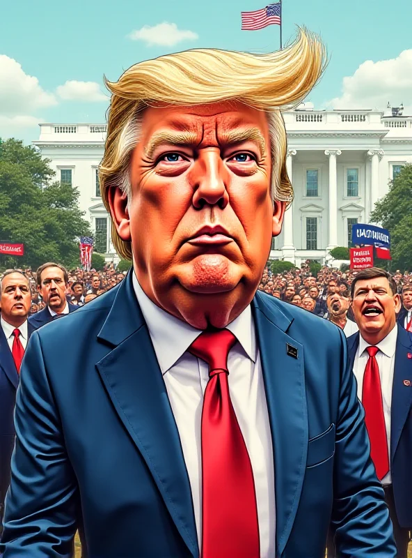 A political cartoon depicting Donald Trump in a negative light, perhaps with exaggerated features or symbols.