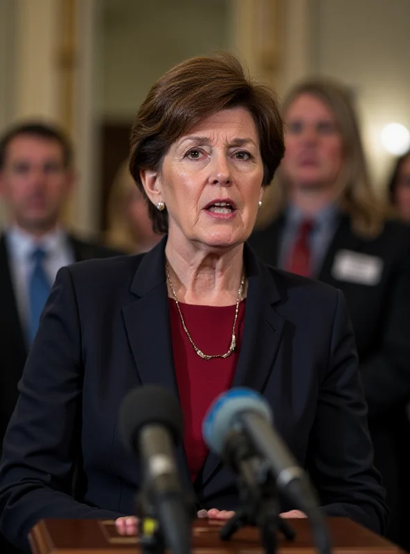 Senator Jeanne Shaheen speaking at a press conference.