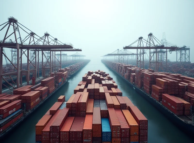 Image of shipping containers at a port, symbolizing trade and tariffs.