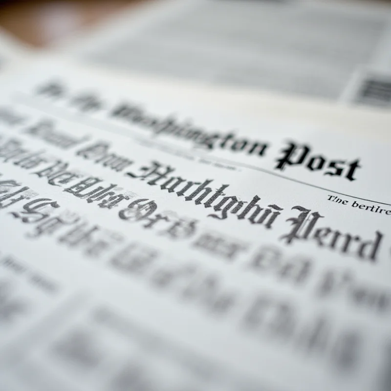 Close-up of the Washington Post newspaper with a headline about Trump.