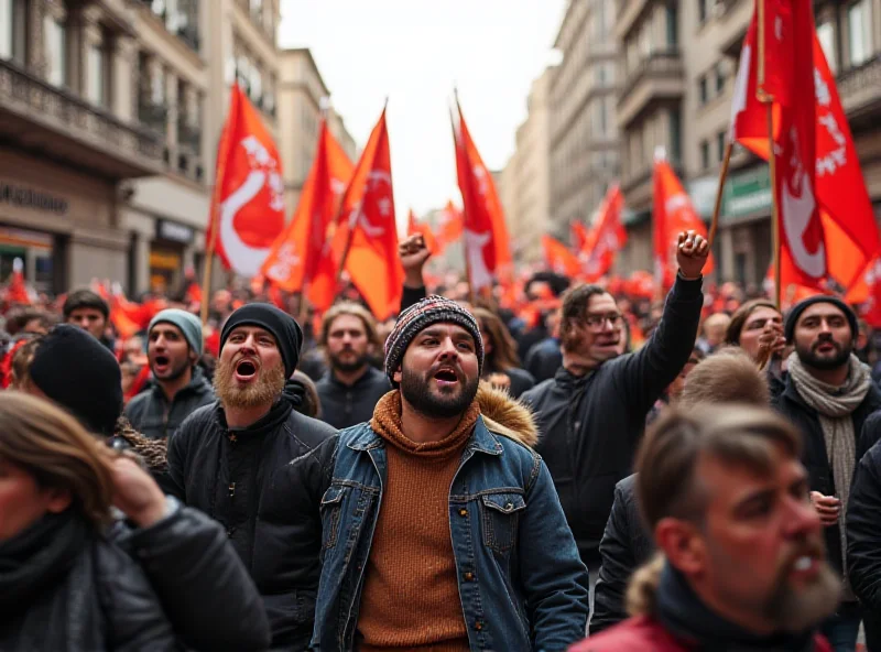 Protestors holding Kurdish flags