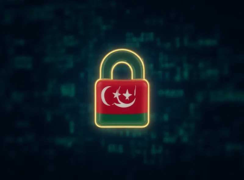 Digital lock icon with Turkmenistan flag