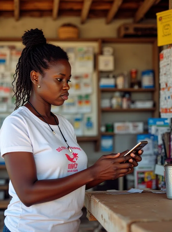 A woman using an agent banking service in Uganda