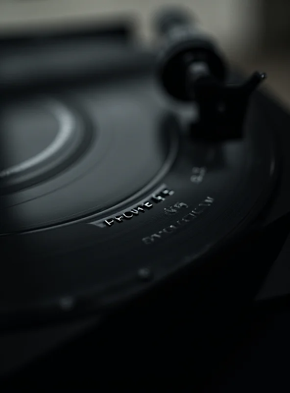 Close-up of a vinyl record with the words 'Silent Protest' etched into the surface.