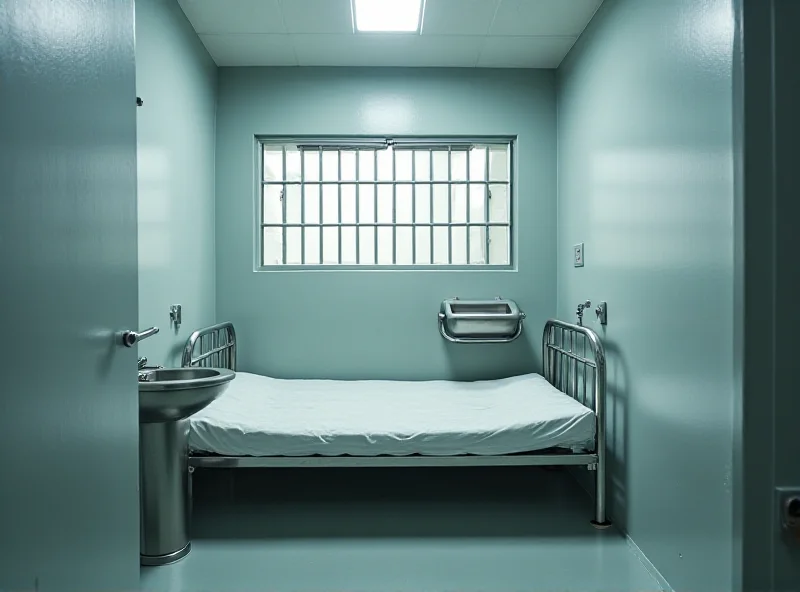 Interior of a modern supermax prison cell with minimal furnishings.