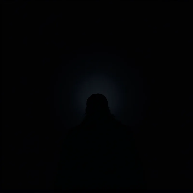 A dimly lit silhouette of a person using a dating app on their phone, suggesting the dangers of online dating and predatory behavior.