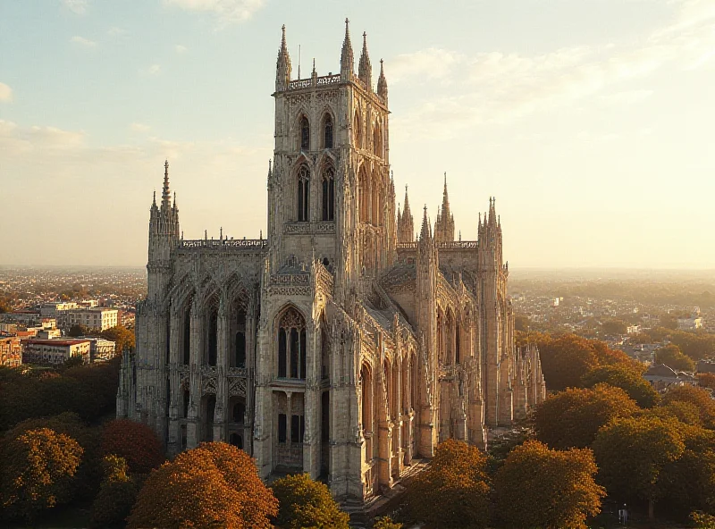 A picturesque view of Lincoln Cathedral towering over the city skyline. The image is taken from a slightly elevated position, showcasing the cathedral's impressive architecture and the city's historic charm.