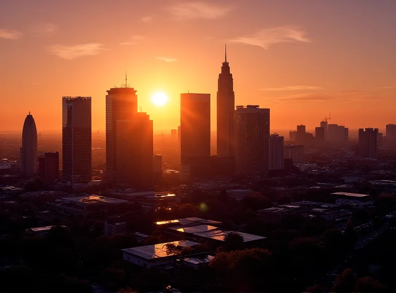 Panoramic view of Manchester skyline at sunset, highlighting its modern architecture and representing its status as an economic powerhouse in the UK.