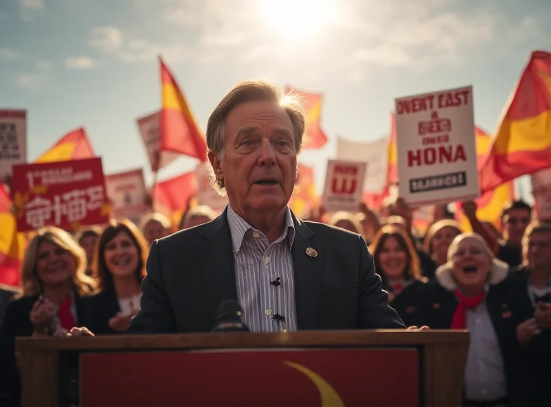 Nigel Farage addressing a crowd at a political rally