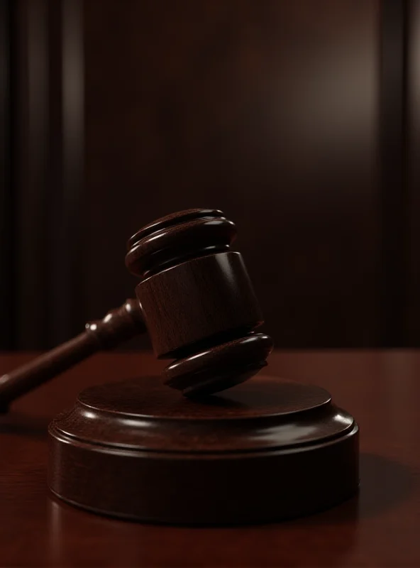 Image of a gavel hitting a sounding block in a courtroom