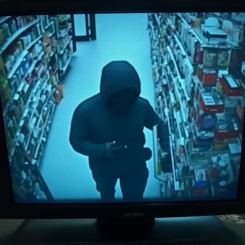 Image of CCTV footage showing a person buying items in a store
