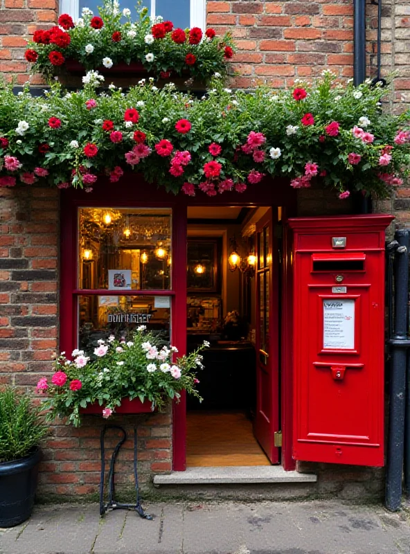 A quaint post office pub in a small UK town.