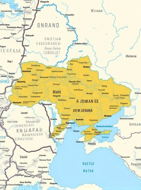 A map of Ukraine with highlighted areas of conflict