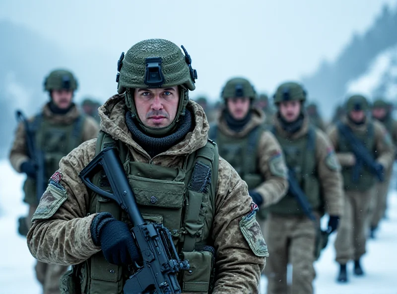 Canadian soldiers training in a snowy environment