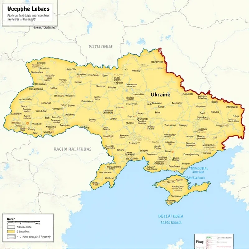 Map of Ukraine highlighting conflict zones
