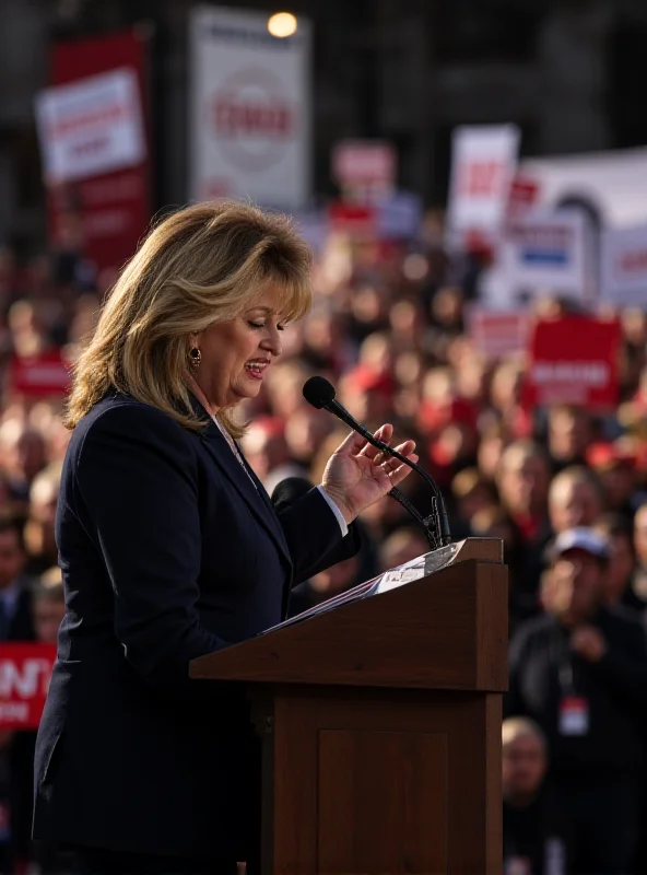 Marine Le Pen speaking at a rally.