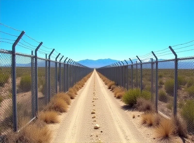 Image of the US-Mexico border fence.
