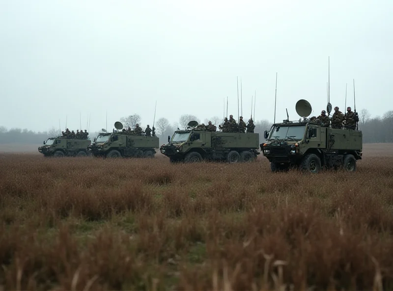 Electronic warfare unit operating jammers in a field in Ukraine