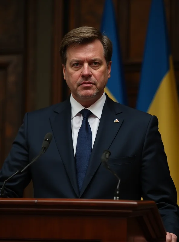 Image of Volodymyr Zelensky giving a speech, looking determined.