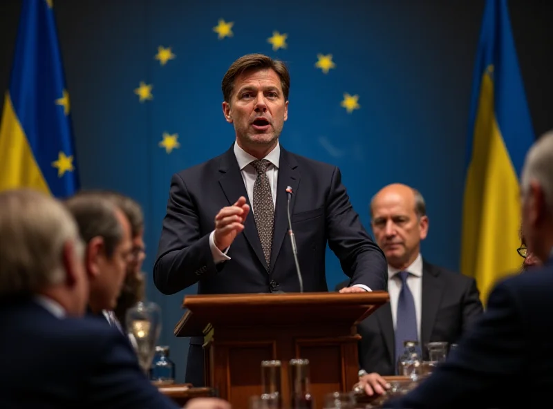 Volodymyr Zelensky addressing European leaders