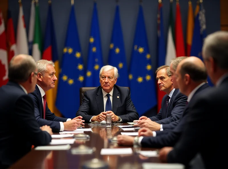 A group of European leaders at a summit meeting.