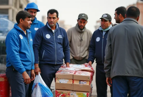 Image of aid distribution in Gaza.