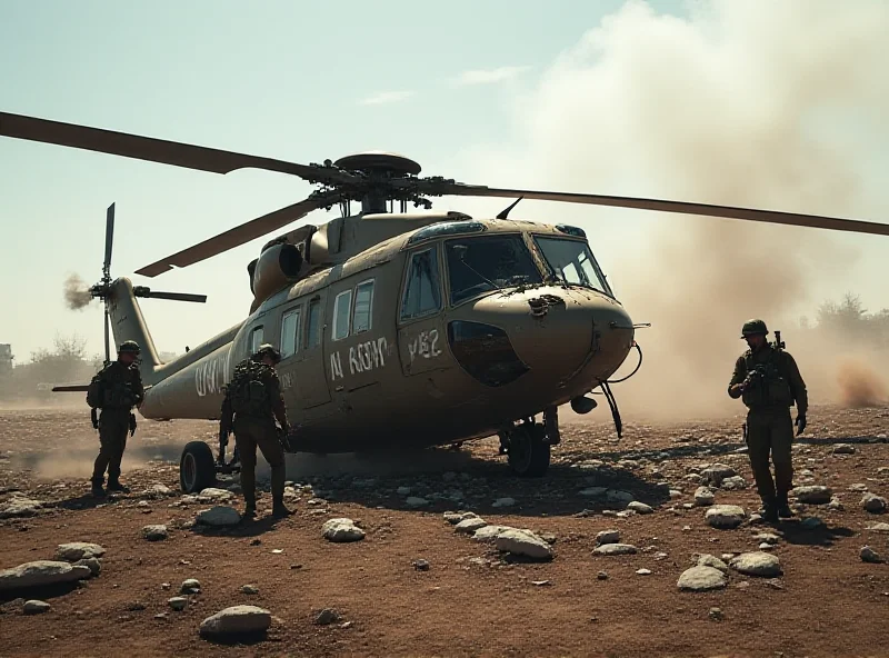 A damaged UN helicopter on the ground in a conflict zone.