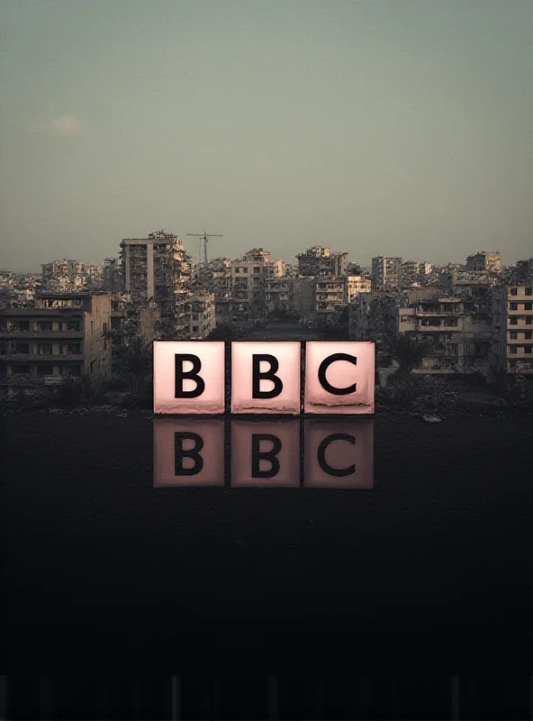 The BBC logo against a backdrop of the Gaza skyline.