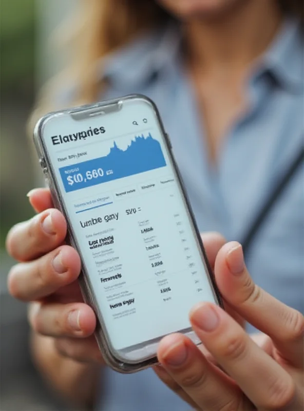 Close-up of a person using a budgeting app on their phone
