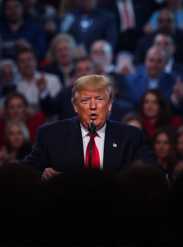 Image of Donald Trump speaking at a rally