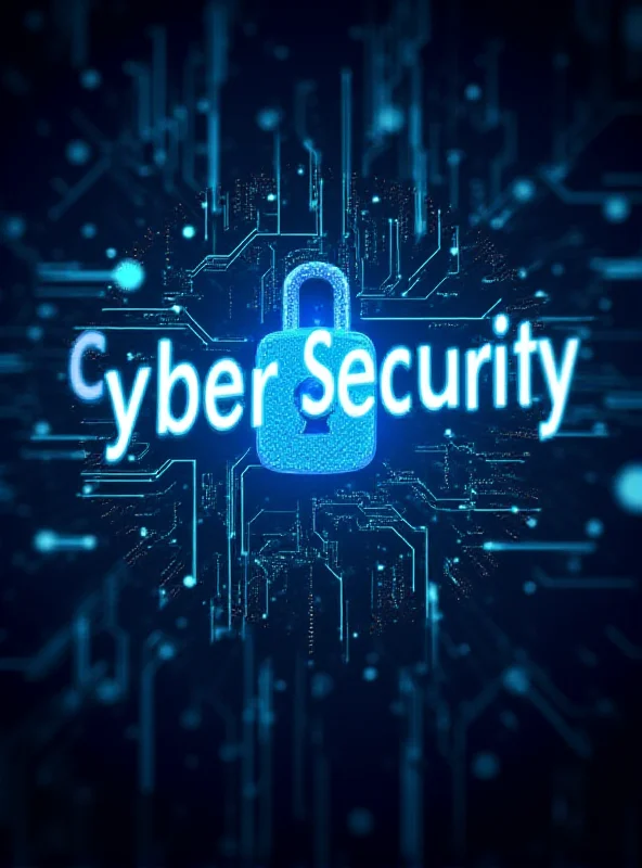 A stylized depiction of a computer network being attacked by digital code, with the words 'Cyber Security' prominently displayed.