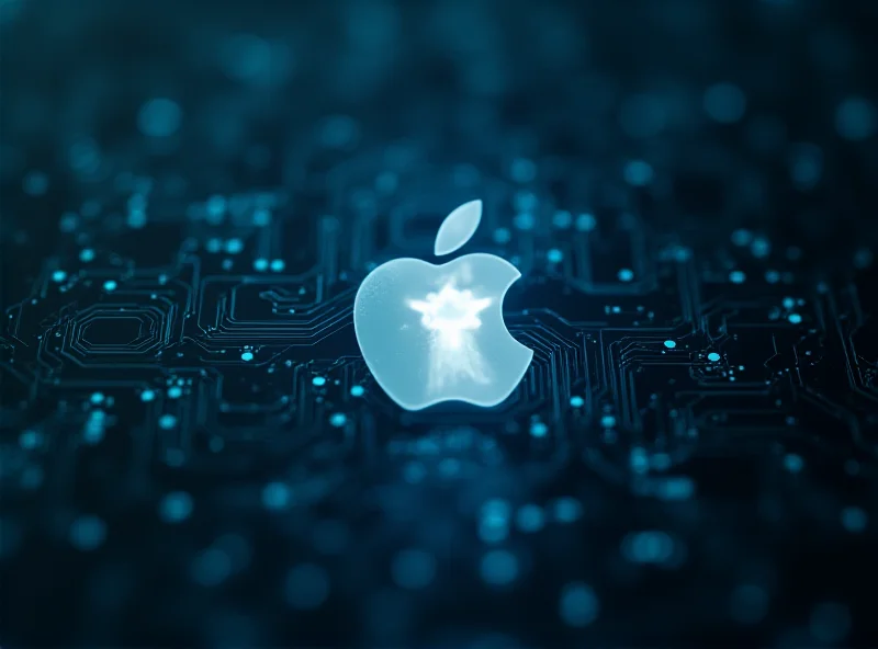 Conceptual image of a digital keyhole with the Apple logo reflecting in the keyhole.