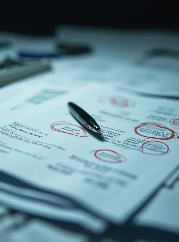 A stack of papers and a pen on a desk, representing government paperwork and bureaucracy