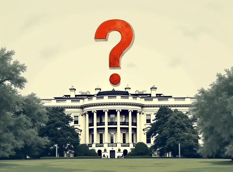 Illustration of the White House with a question mark over Ukraine.