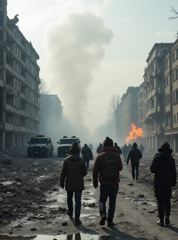 War scene in Ukraine