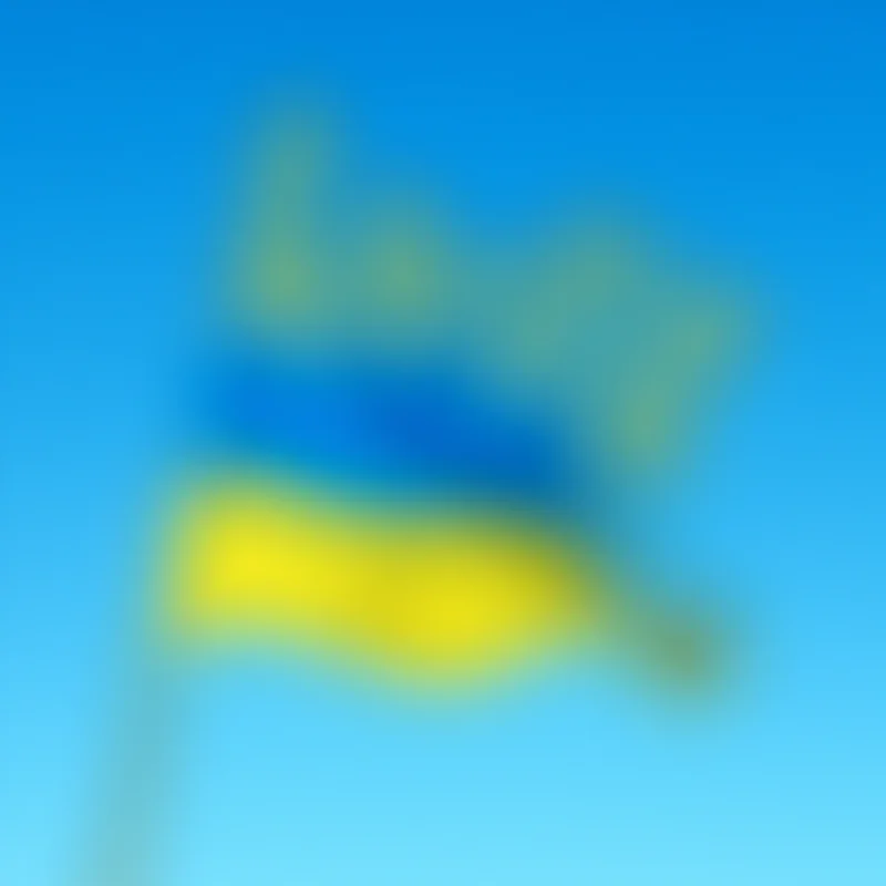 Ukrainian flag waving