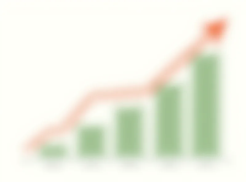 Illustration of a graph showing a rapidly increasing trade deficit, with arrows indicating imports and exports.