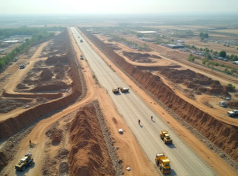 Aerial view of the Namangan Special Economic Zone under construction