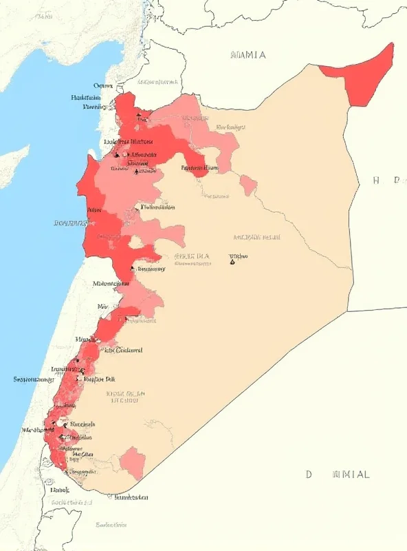 A map showing the regions of Syria and Iraq where the PKK is active.