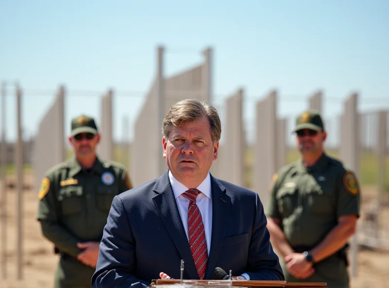 JD Vance speaking at a press conference on the US-Mexico border.
