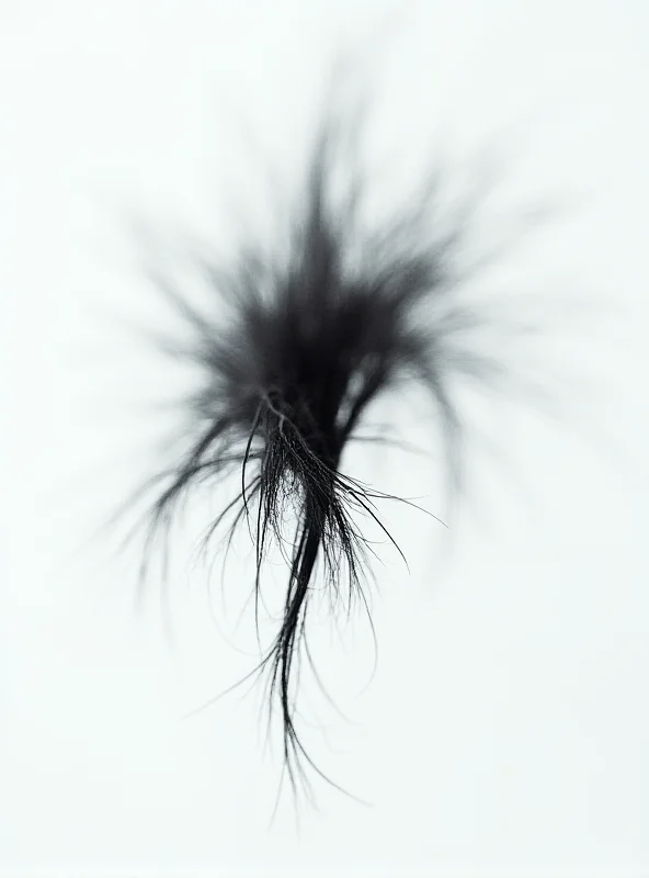 A close-up image of a strand of cut hair, symbolizing loss, grief, and the act of shaving someone's head against their will.